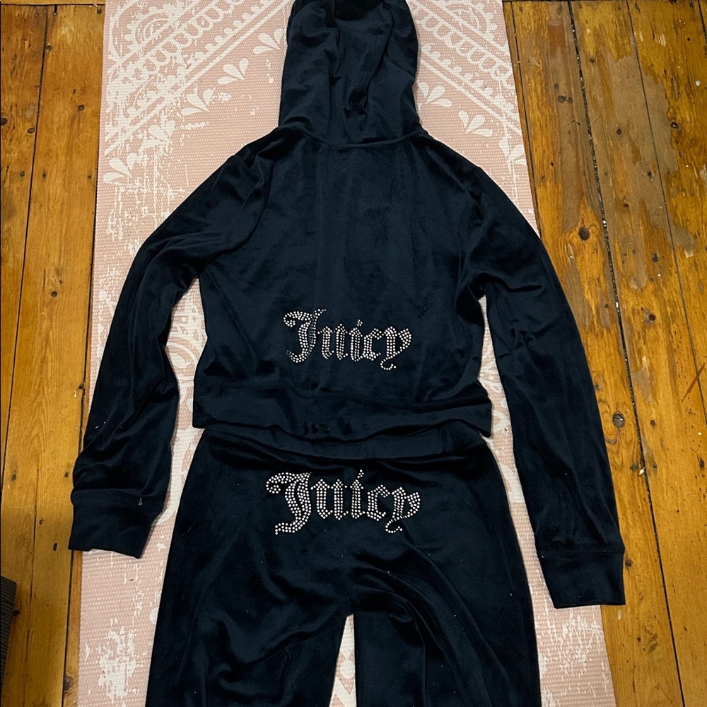 Juicy Couture Navy blue Velour Hoodie Set